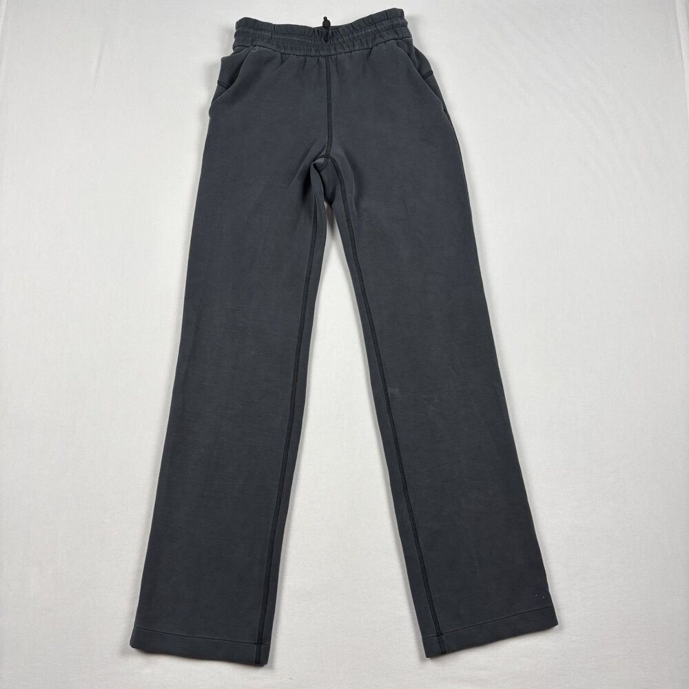 Lululemon Softstreme High-Rise Wide Leg Pants 2 Black Elastic Waist Athleisure